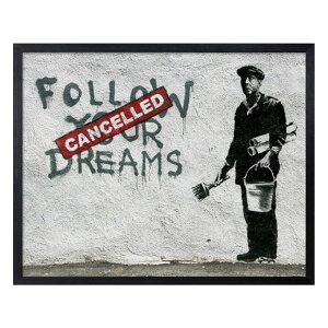Follow your dreamsicancelledj oNV[ A[g|X^[ t[ ubNt[ EH[A[g 53×43cm  ubN C_XgA jOCeA bZ[WA[g v[