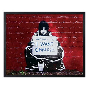 I Want Change oNV[ iЉ h  A[g|X^[ t[ O[t[ EH[A[g 53×43cm  ubN C_XgA jOCeA bZ[WA[g v[