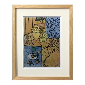 Interior in Yellow and Blue �}�e�B�X �|�X�^�[ �A�[�g�t���[�� �G�� �C���e���A �ǖʑ��� ���� 30.5×38cm �k�� ���_�� �i�`������ ������� �J�t�F�� �C���e���A