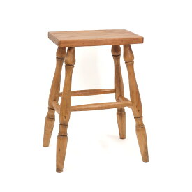 スツール 北欧 木製 おしゃれ かわいい 椅子 アンティーク 丸 四角 高さ52.5cm 天然木 パイン材 レトロ 花台 飾り棚 サイドテーブル