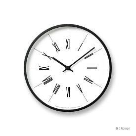 時計台の時計 電波時計 モダン シンプル 北欧 ナチュラル ブルックリン 壁掛け時計 直径25.4cm モノトーン おしゃれ かわいい 秒針なし デザイナーズ 小池和也 数字 ローマ数字