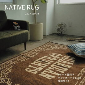 ラグ おしゃれ 120×180cm ラグマット ネイティブラグ ブラウン ネイティブアメリカン カーペット 絨毯 春 夏 秋 冬 床暖房 ホットカーペット 4.5畳 北欧 西海岸 インテリア ナチュラル 韓国インテリア インテリア リビング おしゃれ