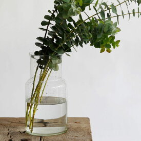 花瓶 ガラス フラワーベース ネック 広口 直径14cm 高さ26cm 人気 おしゃれ クリア 北欧 シンプル モダン ナチュラル ガーリー