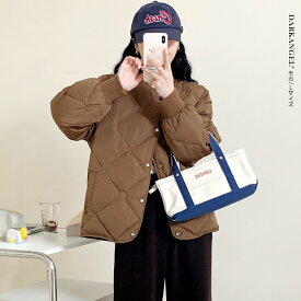 【期間限定：3,980円→1,999円！】 即納 コート ジャケット レディース アウター 羽織り 上着 長袖 エアリーナイロン キルティングジャケット ノーカラー 中綿 保温 ポケット付き 無地 【 ノーカラーキルティングジャケット 】 ダークエンジェルa_bag