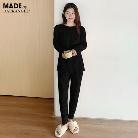 【期間限定：3,990円！クーポン利用で】ルームウェア 部屋着 セットアップ リブモール ニット 腹巻付き 上下セット レディース 冬 パジャマ 寝間着 暖かい 長袖 ロングパンツ セット 可愛い 腹巻 ふわふわ リラックスウェア もこもこ 温活 リブモールニット