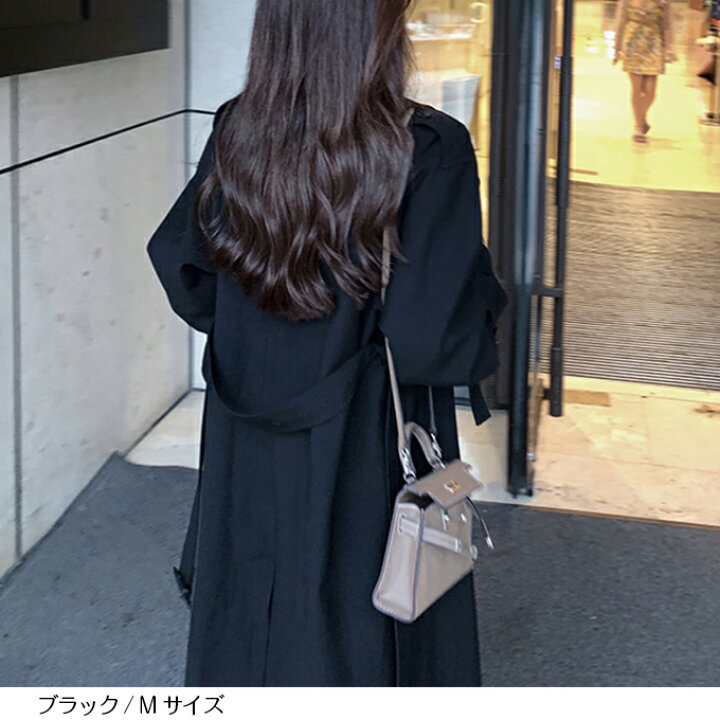 楽天市場 トレンチコート スプリングコート レディース ロング コート 春 アウター 羽織り ゆったり 大きいサイズ S Xl きれいめ 通勤 オフィス カジュアル 黒 ブラック ベージュ 春 秋 ロングトレンチコート Dark Angel ダークエンジェル