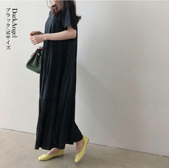 楽天市場 クーポン利用で2 190円 ワンピース 春 きれいめ ロング レディース 半袖 ティアードワンピース 五分袖 プリーツワンピース マキシ ロング丈 ミモレ丈 Aライン ゆったり 40代 30代 オフィス ベージュ グリーン プリーツティアードワンピース Dark