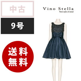 【中古】Vino Stella ヴィーノステラ 紺 ネイビー Mサイズ 9号【送料無料】 LOVELY QUEEN ラブリークイーン ドレス パーティードレス 結婚式 ワンピース 二次会 フォーマルドレス 中古販売 格安 レンタル落ち