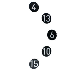 【ダーツライブ3】点数シール 右側 5枚セット （4・13・6・10・15）