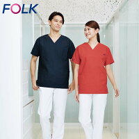 スクラブ医療PANTONEパントンFOLKスクラブ(男女兼用)7000SCユニフォーム医師医療用白衣クリニックフォーク21色展開術衣