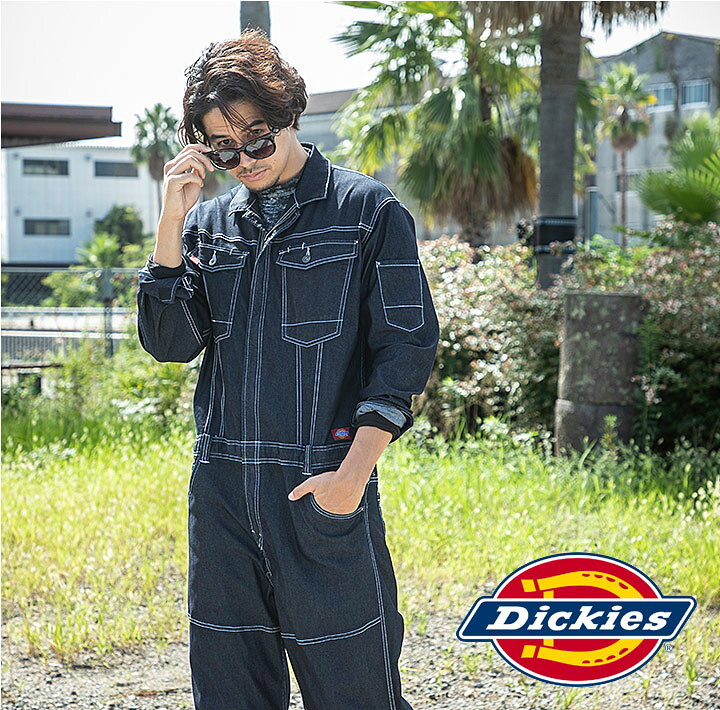 楽天市場 P5倍 6 25 即日発送 ディッキーズ つなぎ 長袖 ストレッチ デニム Dickies D 706 ツナギ ストレッチ オールシーズン 作業服 作業着 だるま商店
