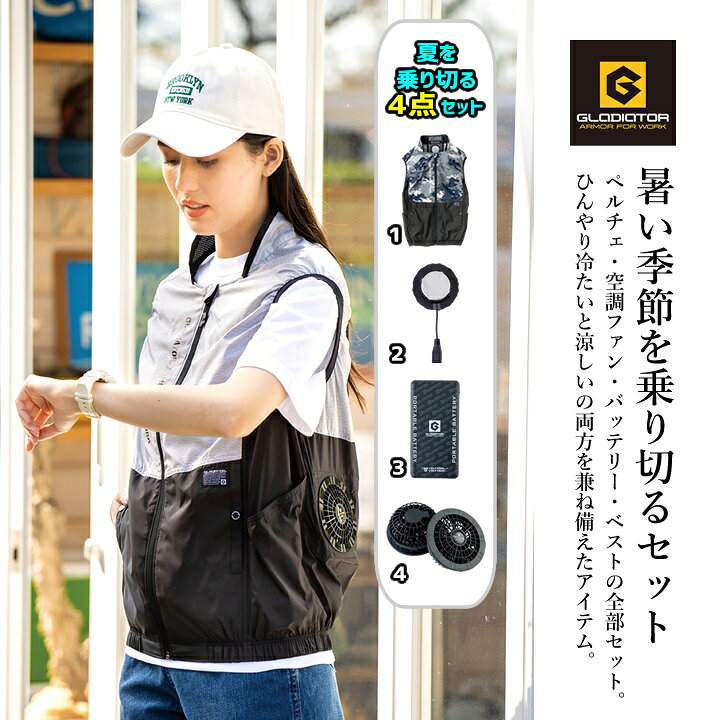 楽天市場】【即日発送】ペルチェ 空調 ベスト ペルチェ付き ひんやり 