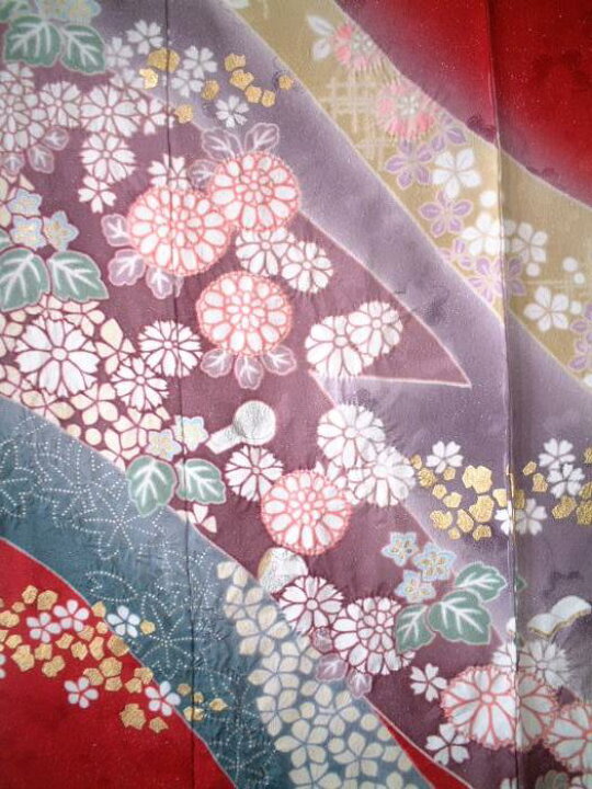 楽天市場】【送料無料】逸品！お仕立て付き正絹振袖 豪華な赤色地の  