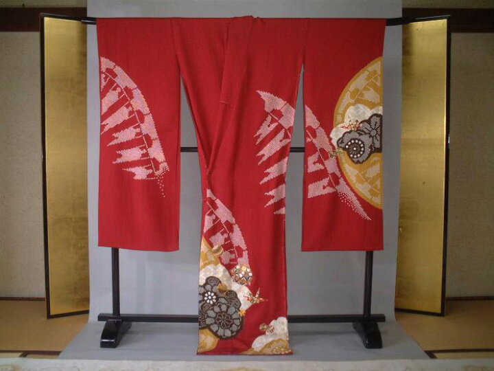 楽天市場】【送料無料】逸品！お仕立て付き正絹京友禅振袖 豪華な赤色  