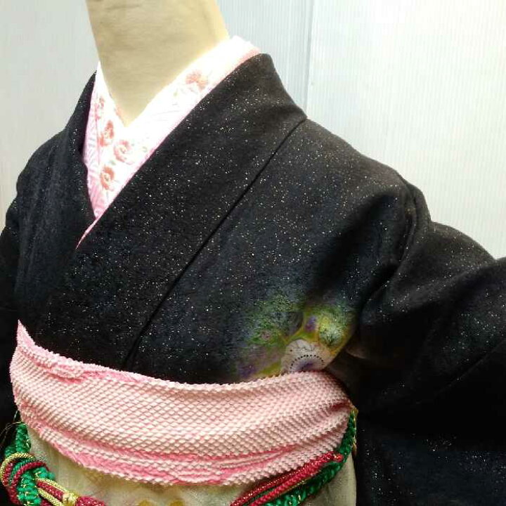楽天市場】【送料無料】振袖 正絹 黒地辻が花文様 お仕立て上がり 