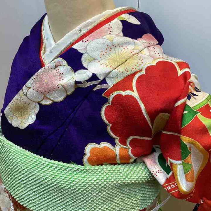 楽天市場】【送料無料】振袖 お仕立て付き 正絹 手描京友禅 茄子紺色 