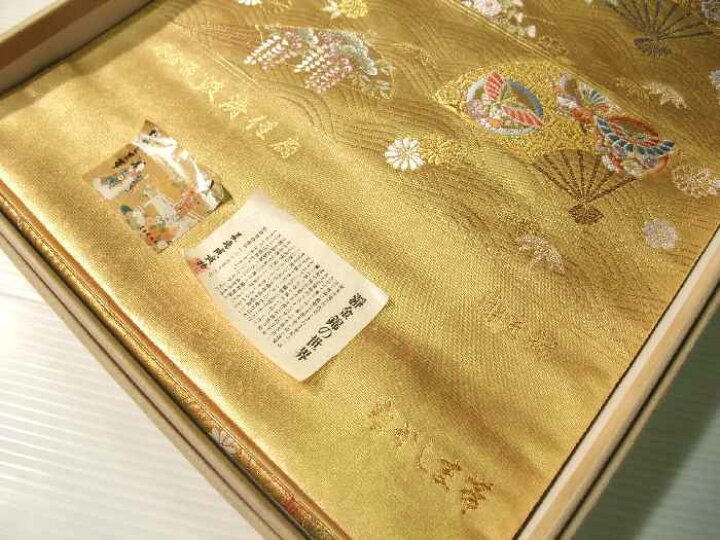 楽天市場】【送料無料】袋帯 正絹 西陣 長嶋成織物 瀞金錦 扇面古典  
