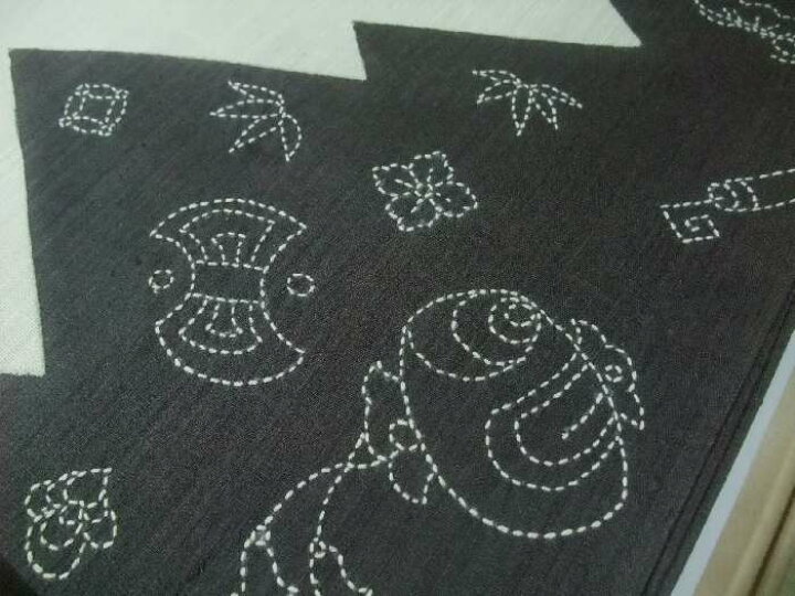 楽天市場】【送料無料】袋帯 正絹 刺し子刺繍 紬織 民芸宝尽くし柄  