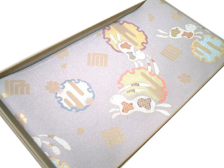 楽天市場】【送料無料】新品 正絹西陣袋帯 かわいい雪輪に兎と源氏香  