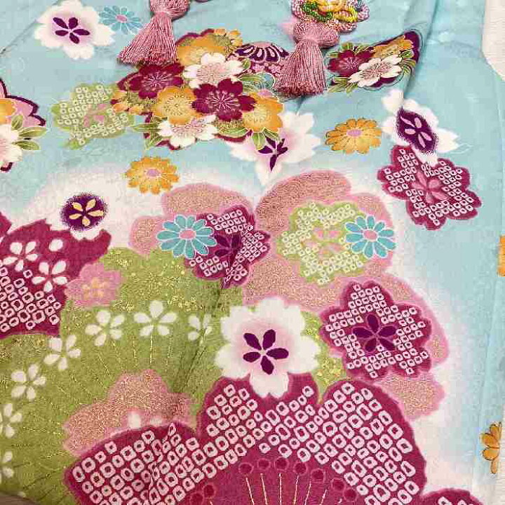 楽天市場】【送料無料】七五三 着物 3歳 被布コート 友禅風 水色 日本  