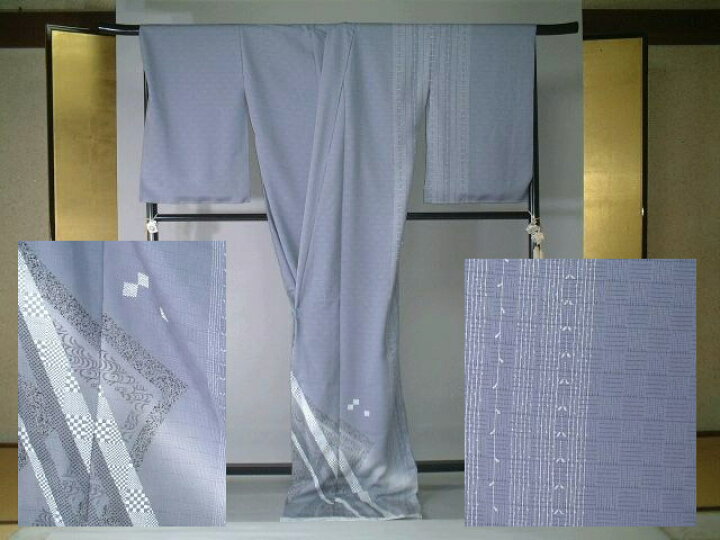 楽天市場】【送料無料】夏物です！○正絹絽訪問着生地○粋な幾何学文様  