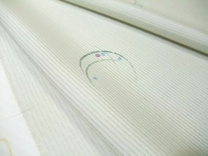 楽天市場】【送料無料】夏物です！正絹絽小紋生地☆薄うぐいす地幾何学 