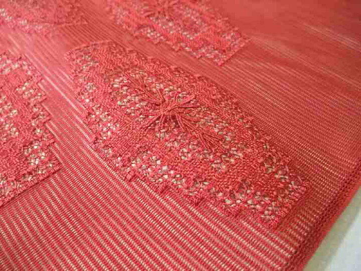 楽天市場】【送料無料】夏物 正絹西陣絽九寸名古屋帯 幾何学柄 新品  