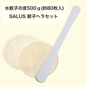 中華麺 専門店 作りたて 生皮 餃子 SALUSヘラ付 (水餃子の皮 500g／約80枚)