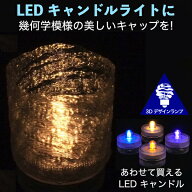 LEDキャンドルライト おしゃれにきらめくランダム模様のキャップ付き 3Dデザインランプ 揺らめくテーブル…