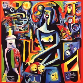 AIアートポスター カナブストラクド「ピカソ的粗い網なき超現実」 Kanabstracd オリジナルアート作品 アートポスター アートプリント 壁掛けアート ウォールアート インテリア デジタルアート 現代アート