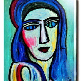 近代絵画風 AIアート ポスター ピカソの「青の時代の女?」 近現代画家風 近代画風アート ポストモダン絵画風 Pablo Ruiz Picasso