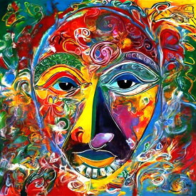 AIアートポスター カナブスタクド「ピカソ的キュビスムなき…」 Kanabstacd オリジナルアート作品 アートポスター アートプリント 壁掛けアート ウォールアート インテリア デジタルアート 現代アート