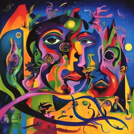 AIアートポスター カナブストラクド「ピカソ的粗い網なき超現実」 Kanabstracd オリジナルアート作品 アートポスター アートプリント 壁掛けアート ウォールアート インテリア デジタルアート 現代アート