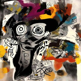 絵画風 AIアート ポスター モンドリの影響を排したカナブストラクドによる 「無題」
