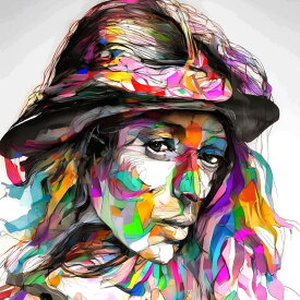 AIアートポスター カナブストラクド「ピカソ的粗い市松模様なき3D」 Kanabstracd オリジナルアート作品 アートポスター アートプリント 壁掛けアート ウォールアート インテリア デジタルアート 現代アート