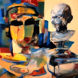 AIアートポスター カナブストラクド「ピカソ的網なき不条理リアリズム」 Kanabstracd オリジナルアート作品 アートポスター アートプリント 壁掛けアート ウォールアート インテリア デジタルアート 現代アート