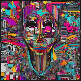 AIアートポスター カナブストラクド「ピカソ・非セザンヌ的…」 Kanabstracd オリジナルアート作品 アートポスター アートプリント 壁掛けアート ウォールアート インテリア デジタルアート 現代アート