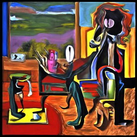 AIアートポスター カナブストラクド「ピカソ的超現実」 Kanabstracd オリジナルアート作品 アートポスター アートプリント 壁掛けアート ウォールアート インテリア デジタルアート 現代アート