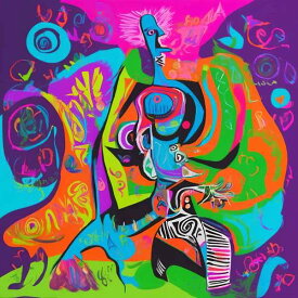 AIアートポスター カナブストラクド「ピカソ・非モンドリアン的超現実」 Kanabstracd オリジナルアート作品 アートポスター アートプリント 壁掛けアート ウォールアート インテリア デジタルアート 現代アート