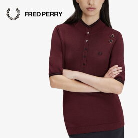 【 新作商品 ポイント10倍 】《返品・交換 不可》【SALE】フレッドペリー FRED PERRY レディース ユニセックス リブ ポロシャツ SK6556 AW Knitted Shirt イングランド OXBLOOD オックスブラッド