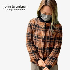 【期間限定 ポイント10倍 】【 SALE アウトレット 】《交換不可・返品不可》JOHN BRANIGAN ジャケット ノーカラー コッパー ブラウン MADRID BELFAST RUST COPPER NO COLLAR ZIP UP JACKET BR212 Made in Ireland