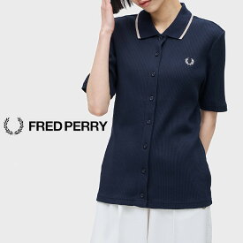 【新作商品 ポイント10倍 】フレッドペリー FRED PERRY メンズ レディース ユニセックス リブ シャツ G7150 FButton Through Ribbed Shirt 英国ブランド イングランド NAVY SILKY PEACH ネイビー シルキーピンク