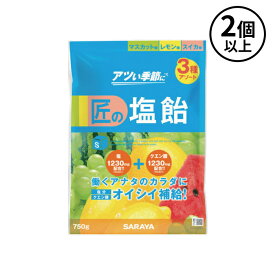 サラヤ (/AN) 2個以上注文用 匠の塩飴 マスカット レモン スイカ アソート 750g 熱中症 業務用 塩あめ 塩アメ 熱中症対策 [27860]