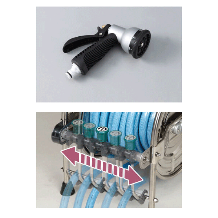 楽天市場】ハタヤ(/A) ステンレスホースリール40m耐圧ホース レバー