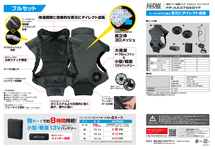 楽天市場】タジマ(/D) 清涼ファン風雅パッド フルセット フリーサイズ