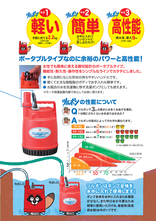 楽天市場】【法人のみ】鶴見製作所(/AL) ファミリー水中ポンプ