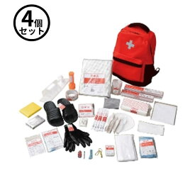 【送料無料】山善(/AL) 防災バッグ30　【防災グッズ30点セット×4個セット】 避難用品セット 避難リュック [BBG-30R×4]