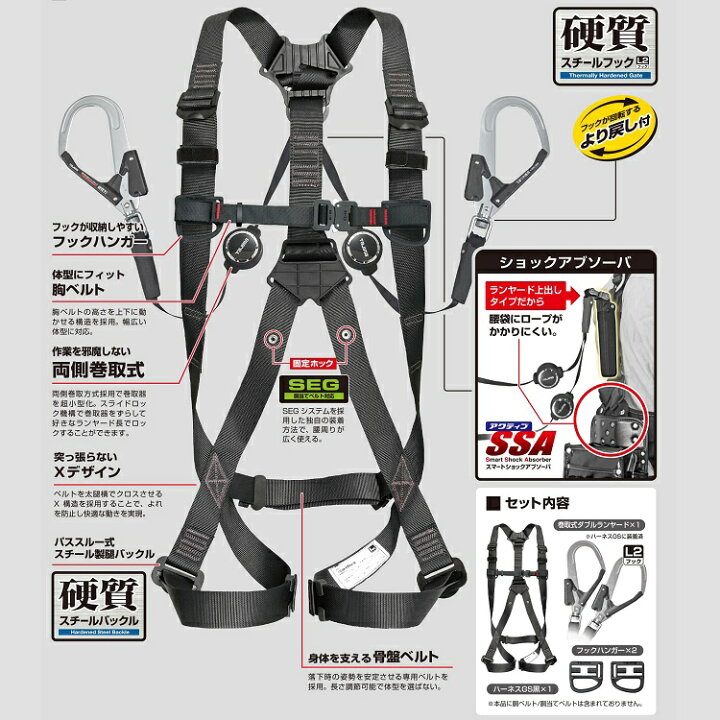楽天市場】【新規格 フルハーネス+ランヤードセット】タジマ TAJIMA 