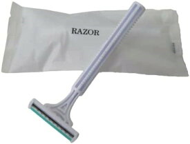 【100本入り】カミソリ 使い捨て 業務用（RA二枚刃）アメニティ 白 T字シェーバー 髭剃り 剃刀 ヒゲソリ 2枚刃 (100)