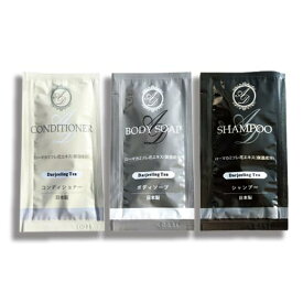 【各100個（合計300個）】アロマドール シャンプー＆コンディショナー＆ボディソープ パウチ セット 12ml 各100個（合計300個） フィード ダージリンティー 紅茶の香り 業務用 アメニティ